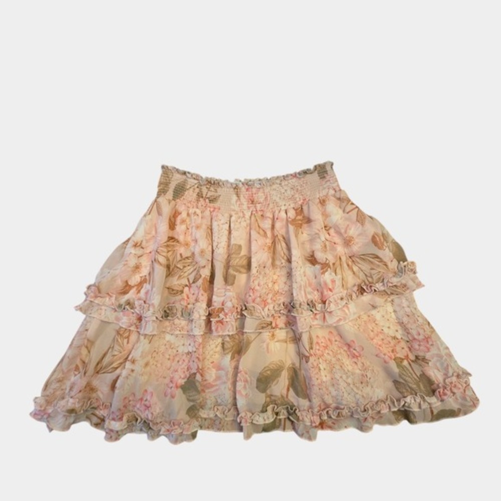 Show Me Your Mumu Shae Skirt‎ Hydrangea Blooms Floral Mini Skirt L Coquette